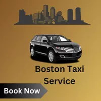 Airport taxi with Boston Skyline